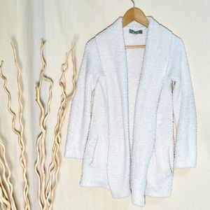 Super Plush Incredibly Fuzzy Soft Sweater Jacket with Pockets White Size…